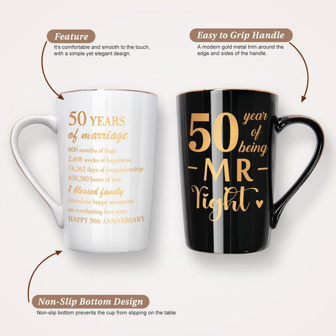 50th Anniversary Couples Mugs Gift